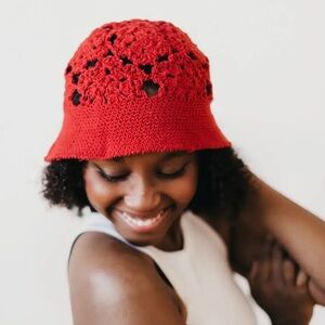 Rust Beachly Crochet Summer Bucket Hat